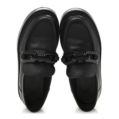 Louis Vuitton Calfskin Oversized Chain Academy Loafers 37 Black 2 of 9