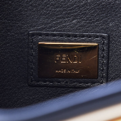 Fendi Vitello Seta Lace Up Medium Peekaboo Iconic Satchel Black 9 of 11
