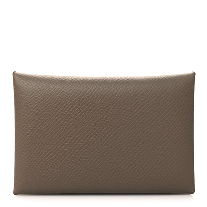 Hermes Epsom Calvi Card Case Etoupe 1 of 10