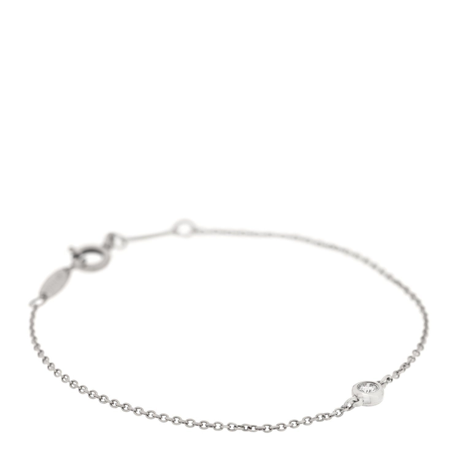Tiffany Sterling Silver Diamond .05ct Elsa Peretti Diamonds by the Yard Bracelet 1 of 3