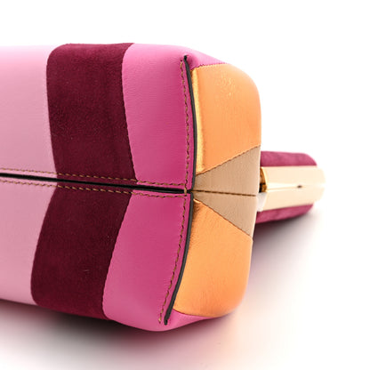 Fendi Nappa Suede Striped Inlay Small Fendi First Pink Multicolor 10 of 11