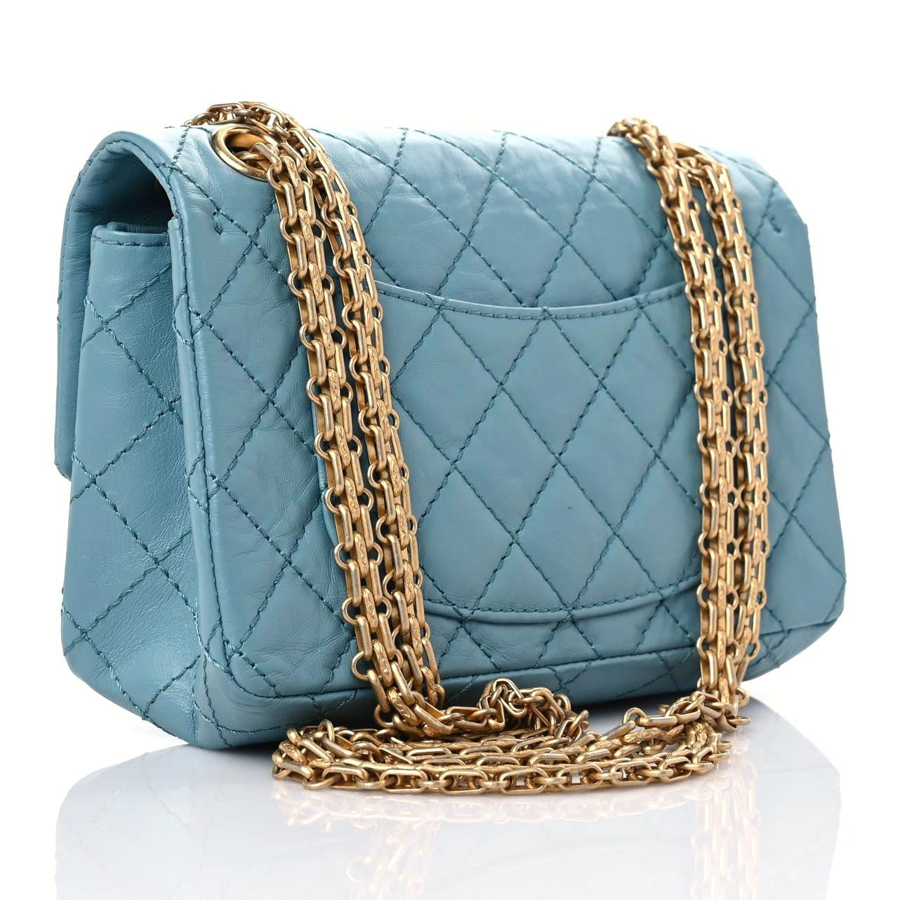 Chanel Aged Calfskin Quilted 2.55 Reissue Mini Flap Blue 3 of 10