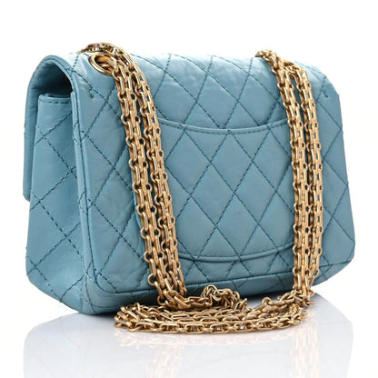 Chanel Aged Calfskin Quilted 2.55 Reissue Mini Flap Blue 3 of 10