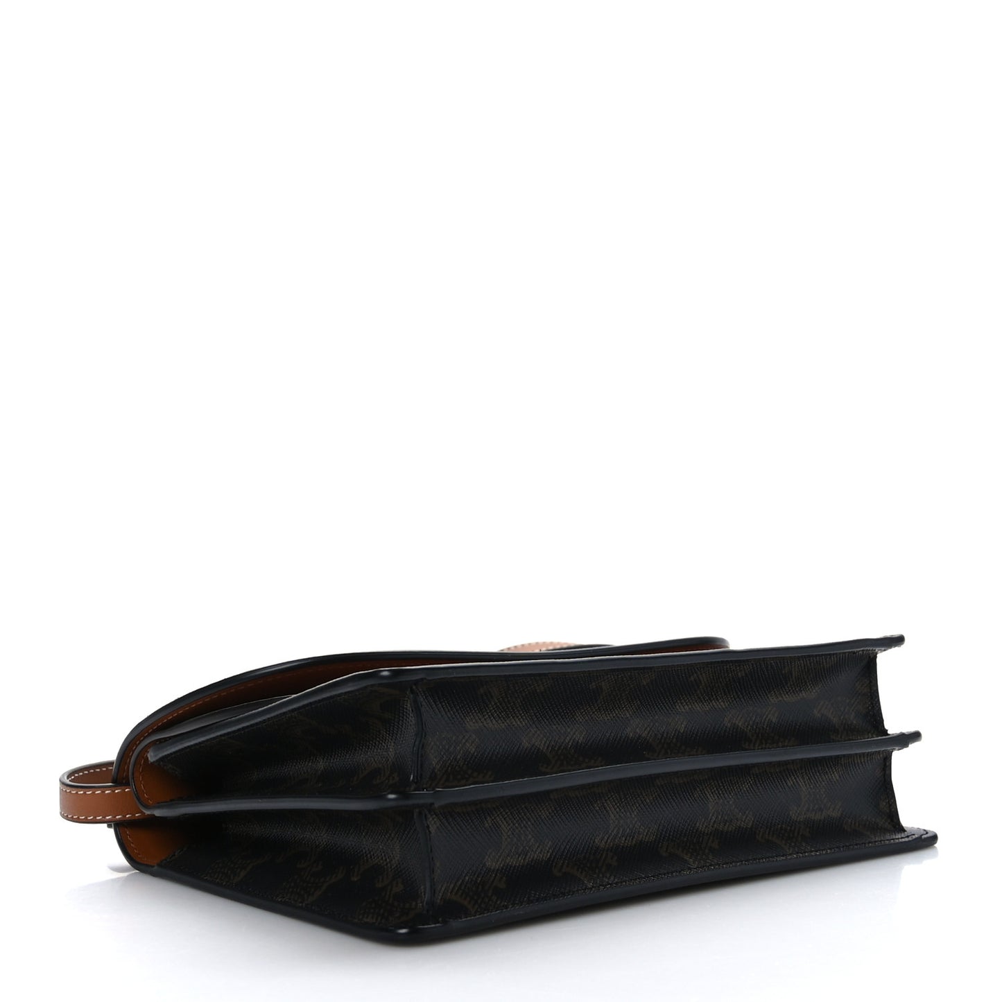Triomphe Canvas Lambskin Wallet On Strap Tan