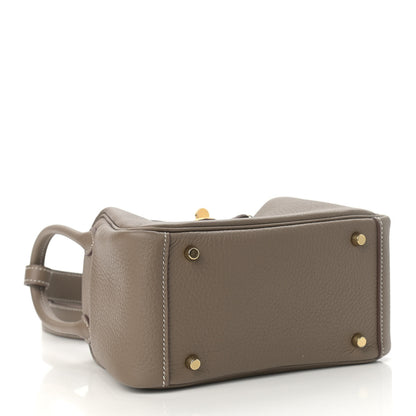 Hermes Taurillon Clemence Mini Lindy 20 Etoupe 4 of 11