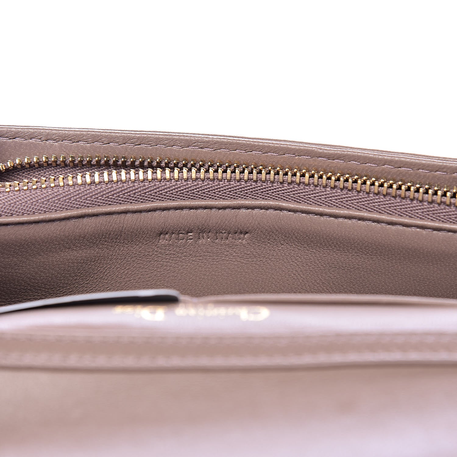 Christian Dior Lambskin Cannage Lady Dior Chain Wallet Dark Beige 7 of 11