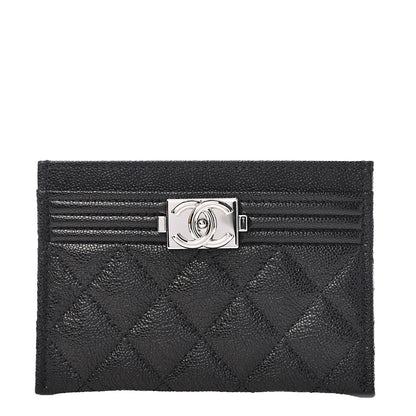 Chanel Caviar Quilted Boy Card Holder Black 1 of 9