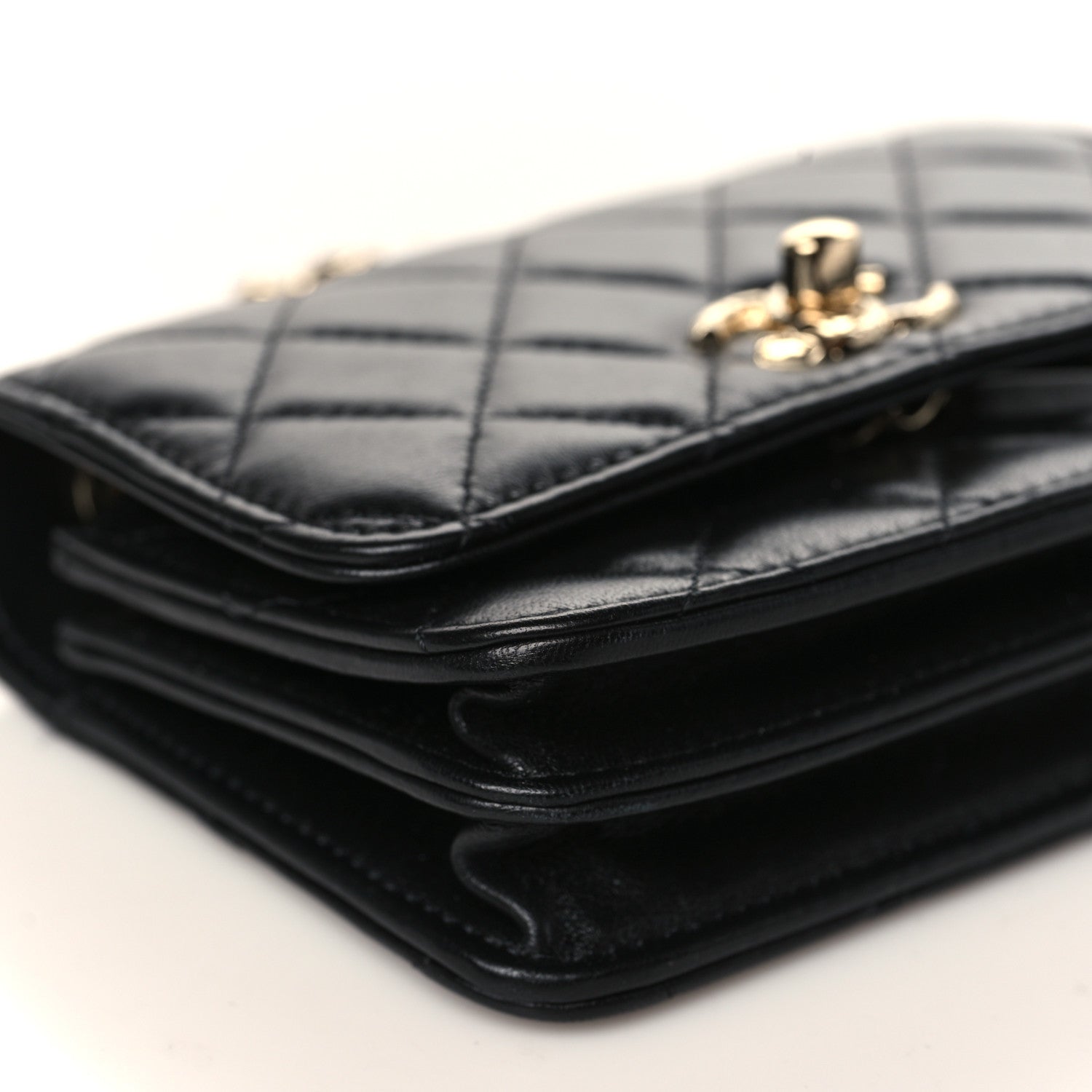 Chanel Lambskin Quilted Mini Trendy CC Wallet On Chain WOC Black 7 of 8
