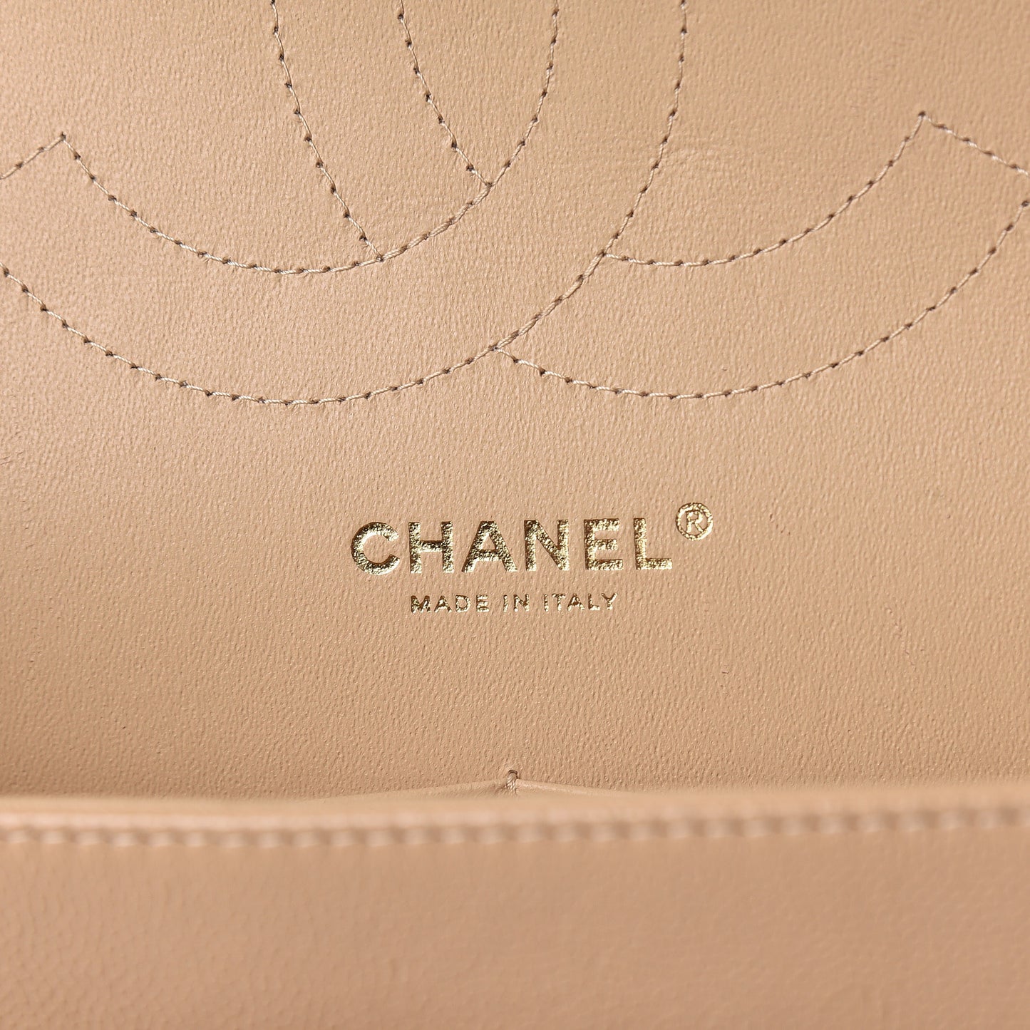 Caviar Quilted Jumbo Double Flap Light Beige