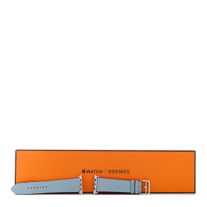 Hermes Swift 45mm Apple Watch Single Tour Band Bleu Lin 5 of 6