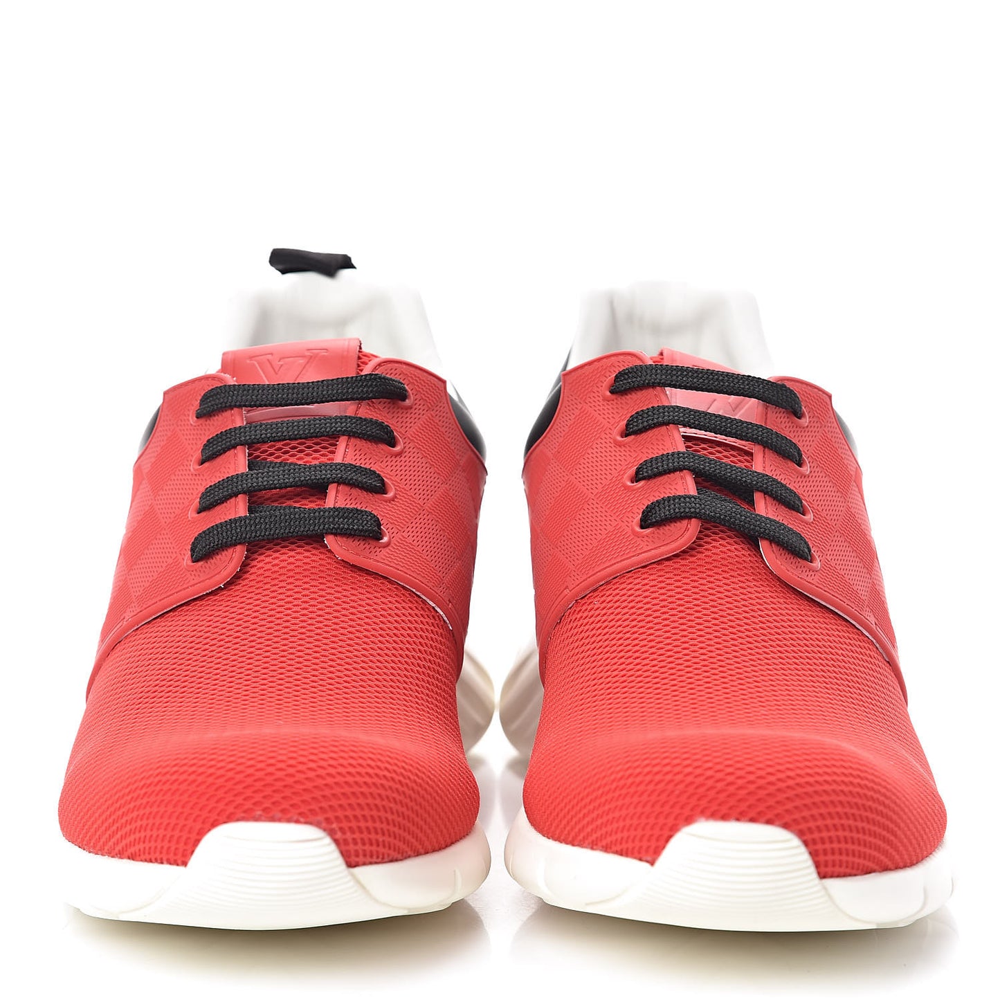 Rubber Mesh Suede Damier Fastlane Low Sneakers 8 Rouge