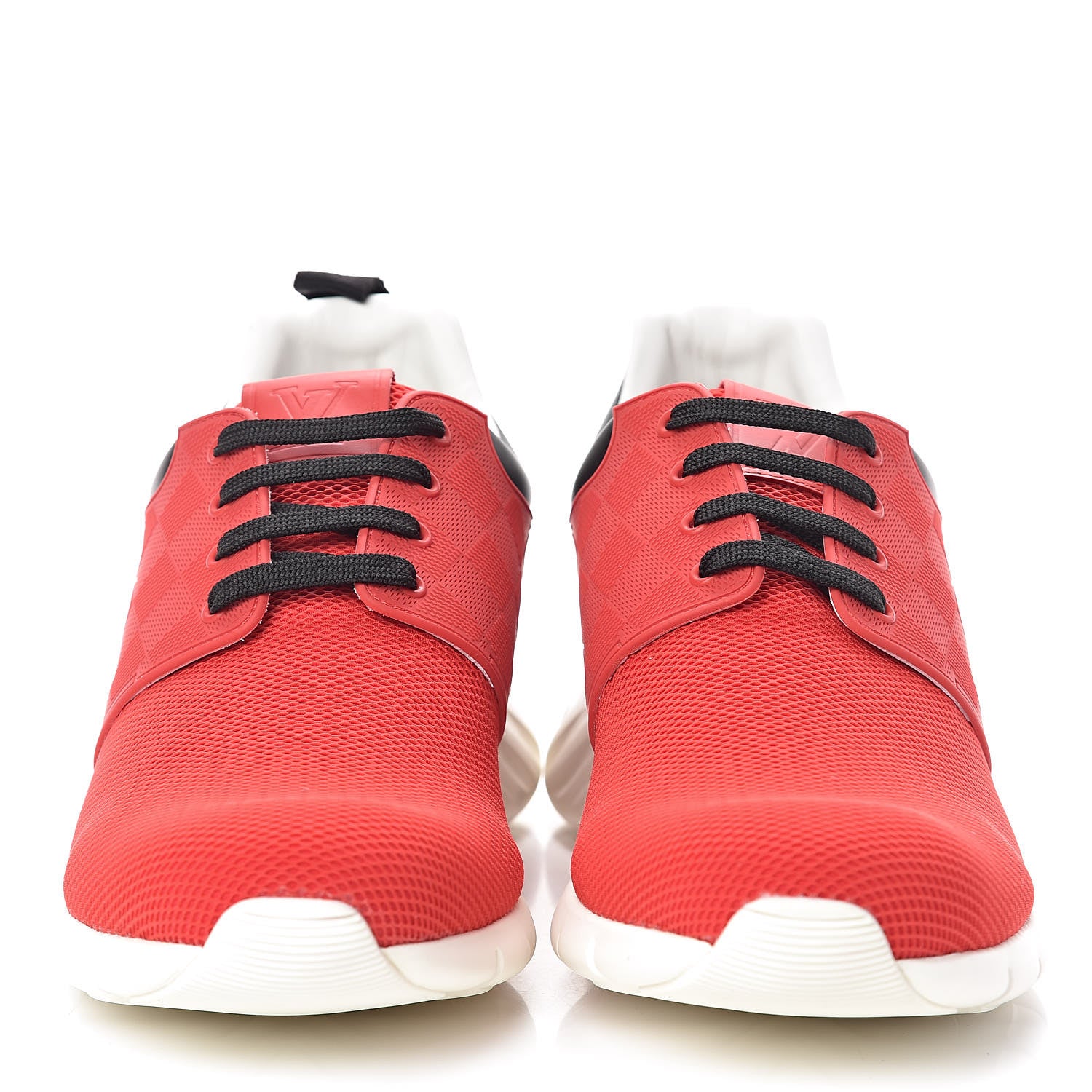 Louis Vuitton Rubber Mesh Suede Damier Fastlane Low Sneakers 8 Rouge 2 of 7