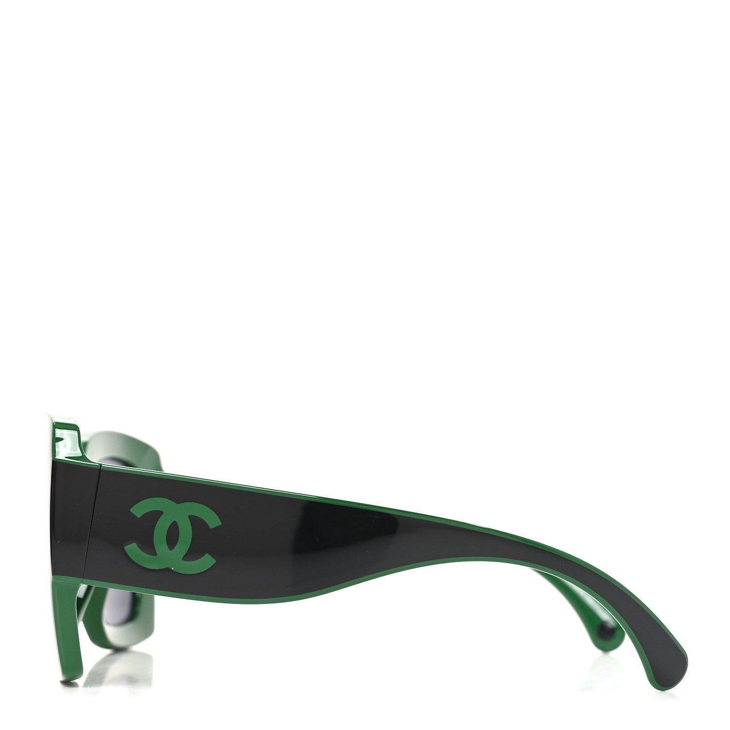 Chanel Acetate Square Sunglasses 6059 Black Green 3 of 7