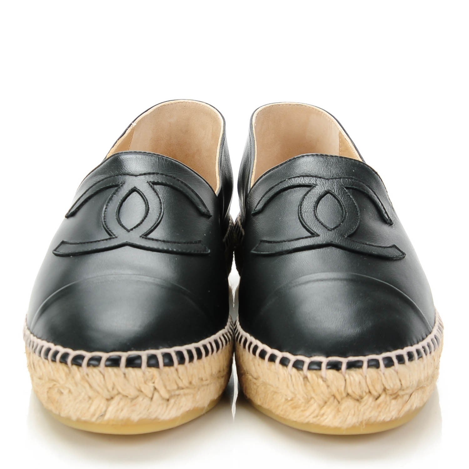 Chanel Lambskin CC Espadrilles 38 Black 2 of 9