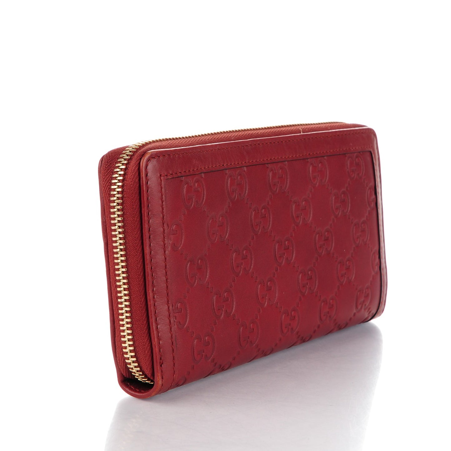 Guccissima Sukey Zip Around Wallet Red