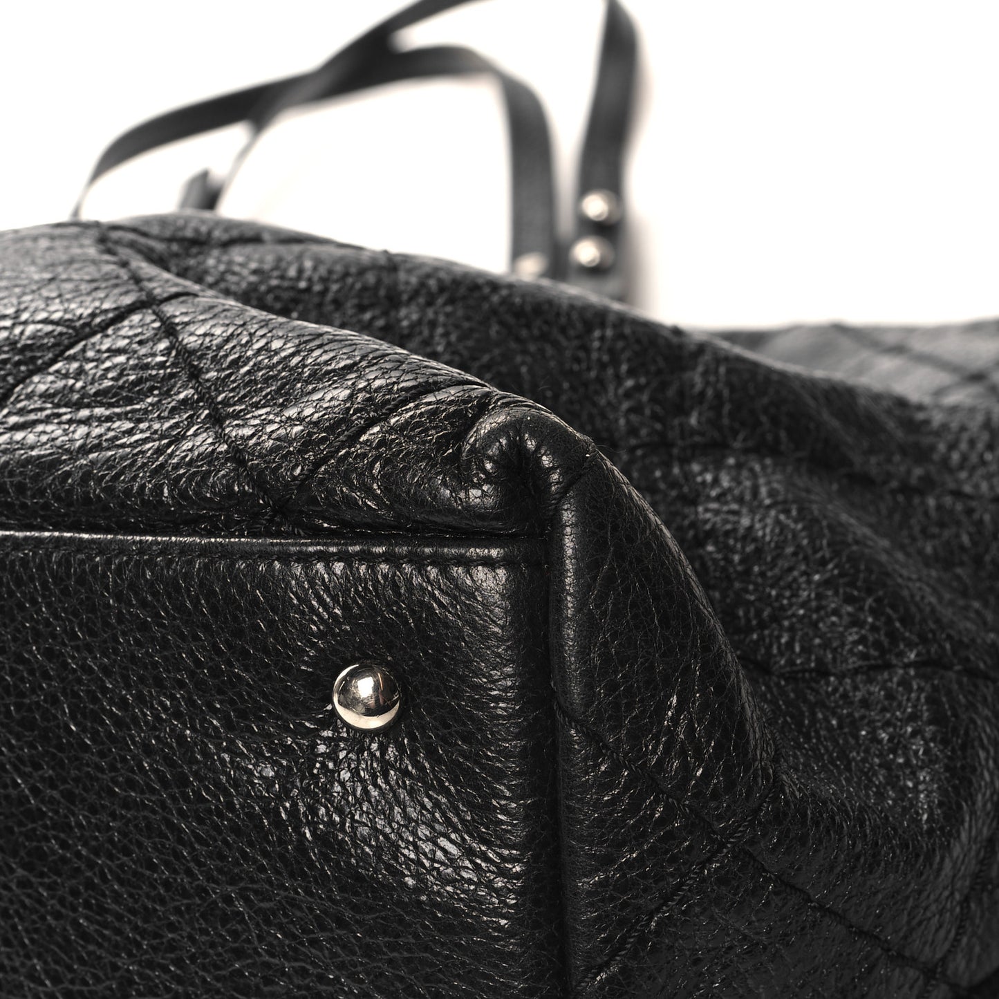 Glazed Calfskin Large On The Road Tote Black