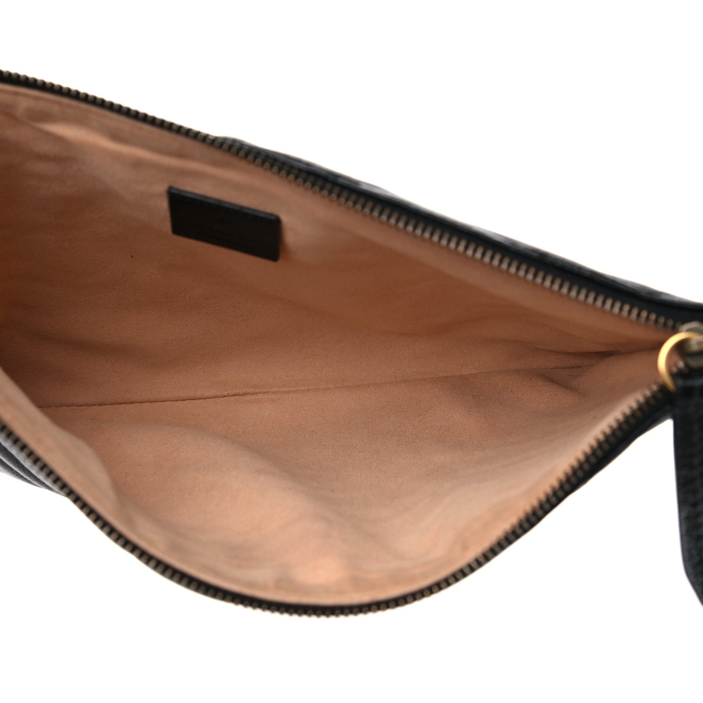 Azalea Calfskin Matelasse Heart GG Marmont Zip Pouch Black