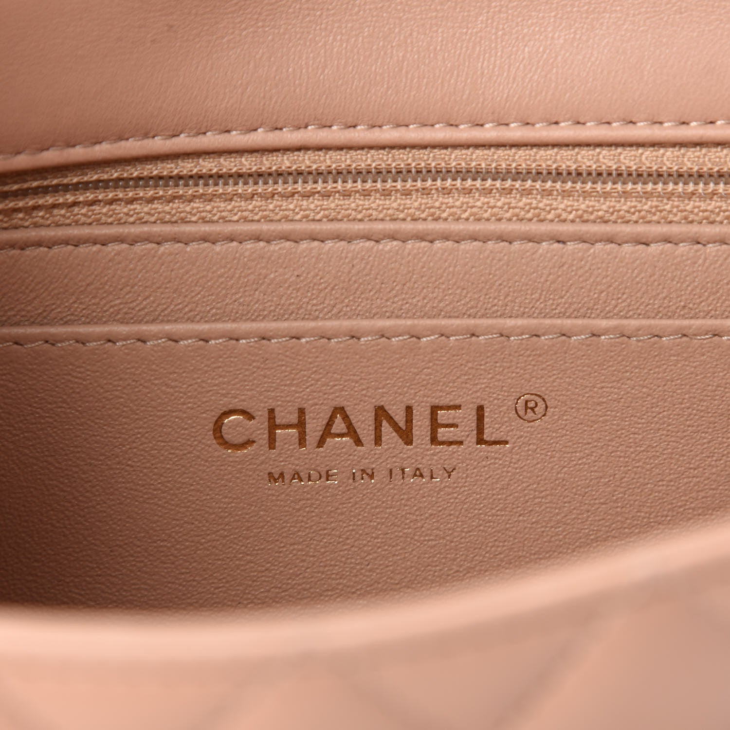 Chanel Lambskin Quilted Mini Rectangular Flap Beige 8 of 10