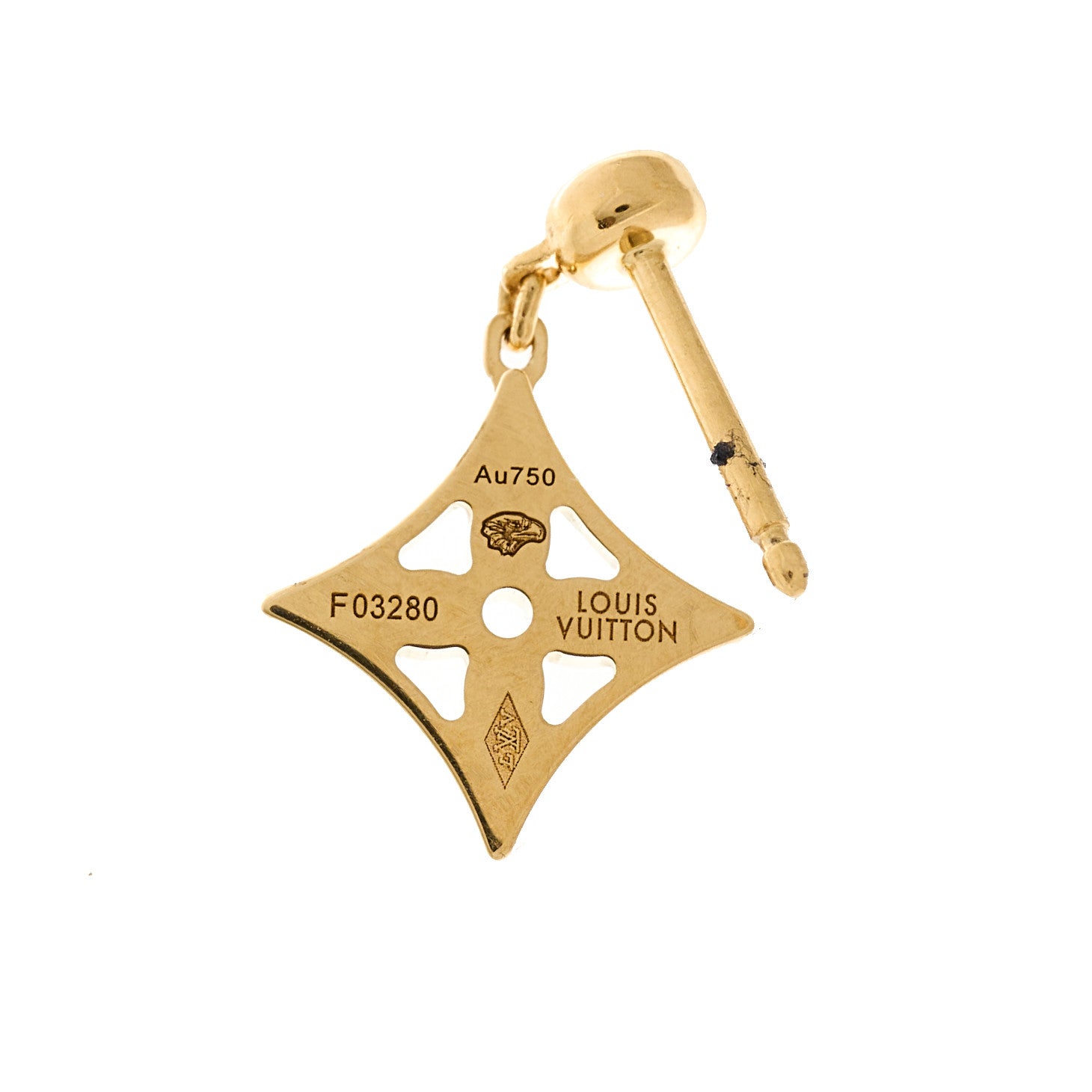 Louis Vuitton 18K Yellow Gold Diamond Idylle Blossom Single Stud Earring 4 of 5