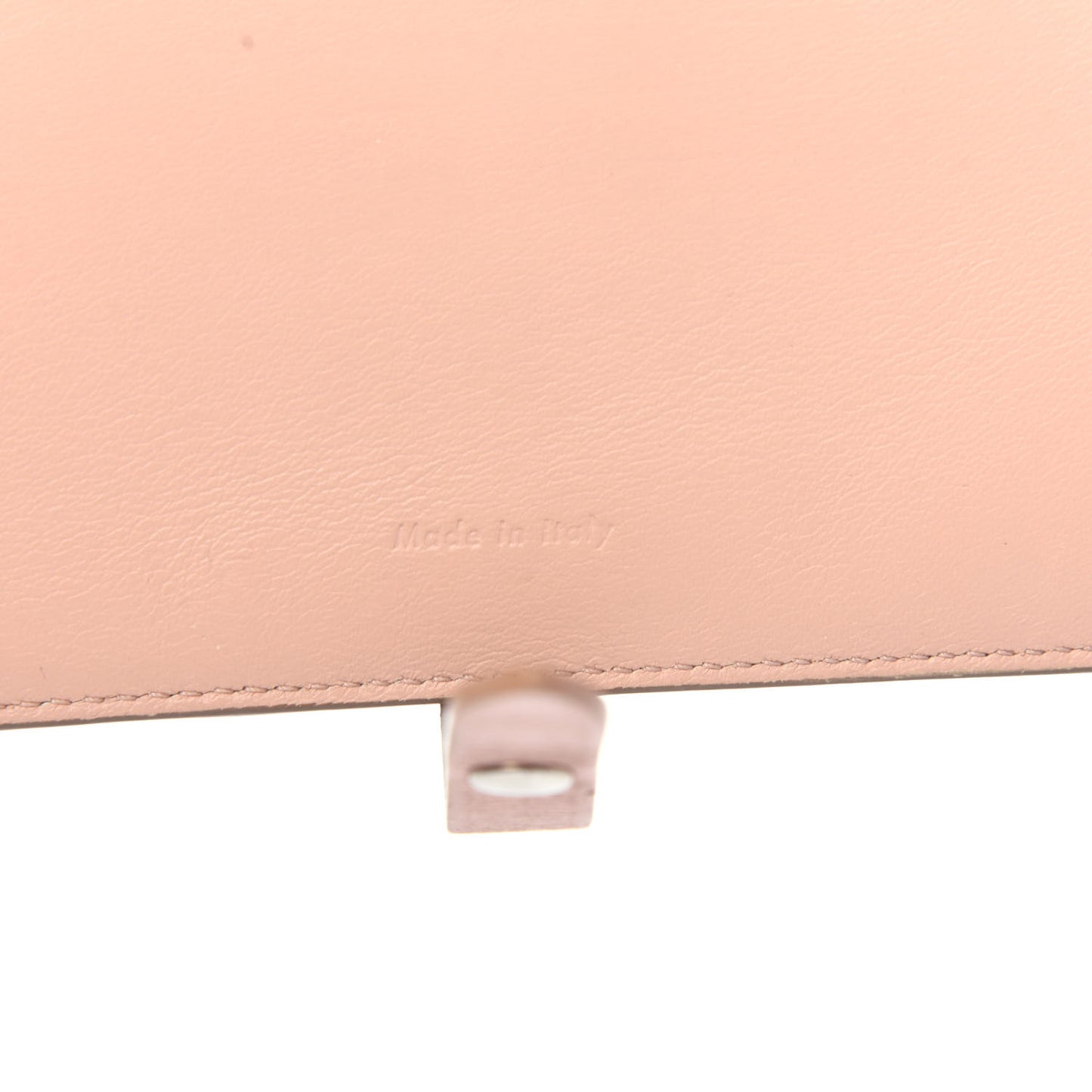 Grained Calfskin Large Multifunction Strap Wallet Pink Chalk