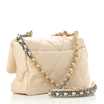 Chanel Lambskin Quilted Large Chanel 19 Flap Beige 3 of 10