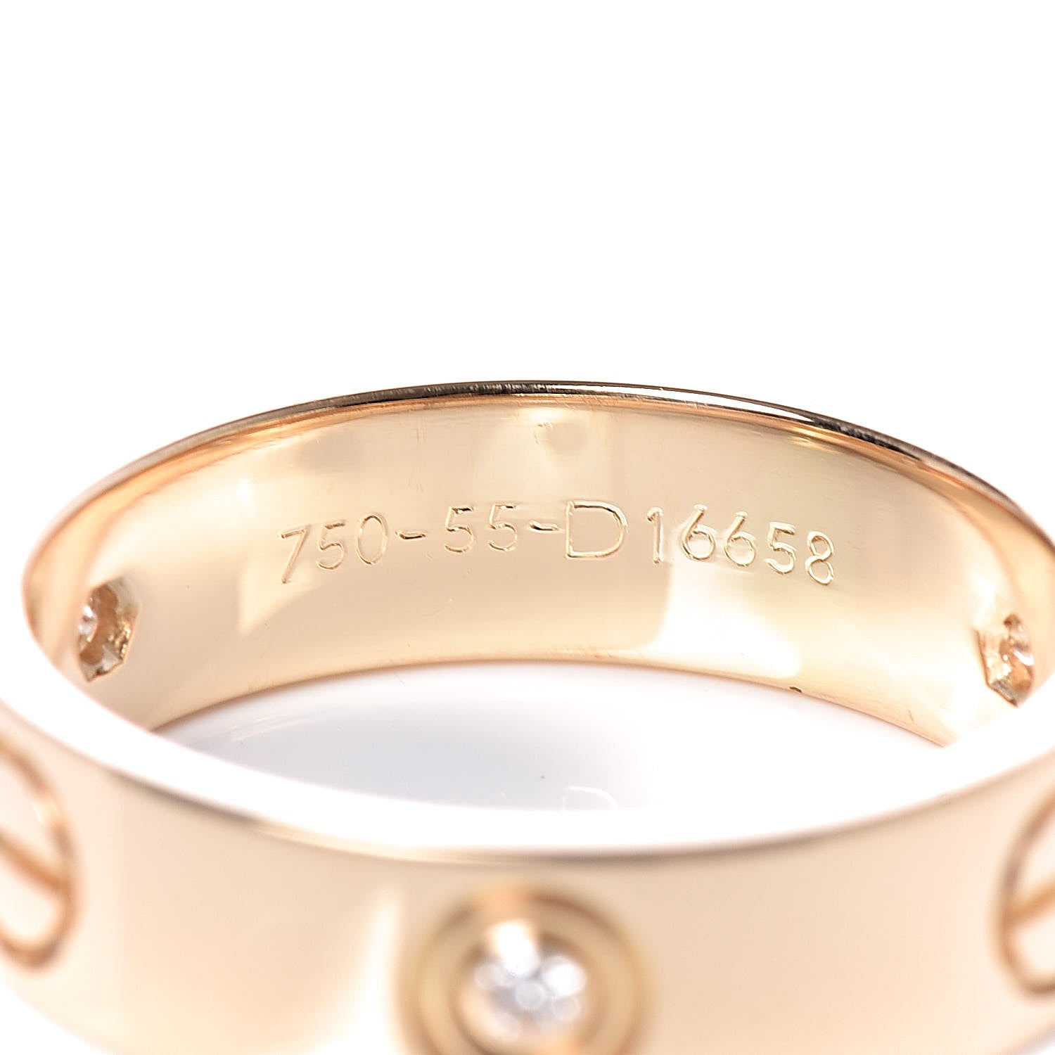 Cartier 18K Yellow Gold 3 Diamond 5.5mm LOVE Ring 55 7.25 5 of 6