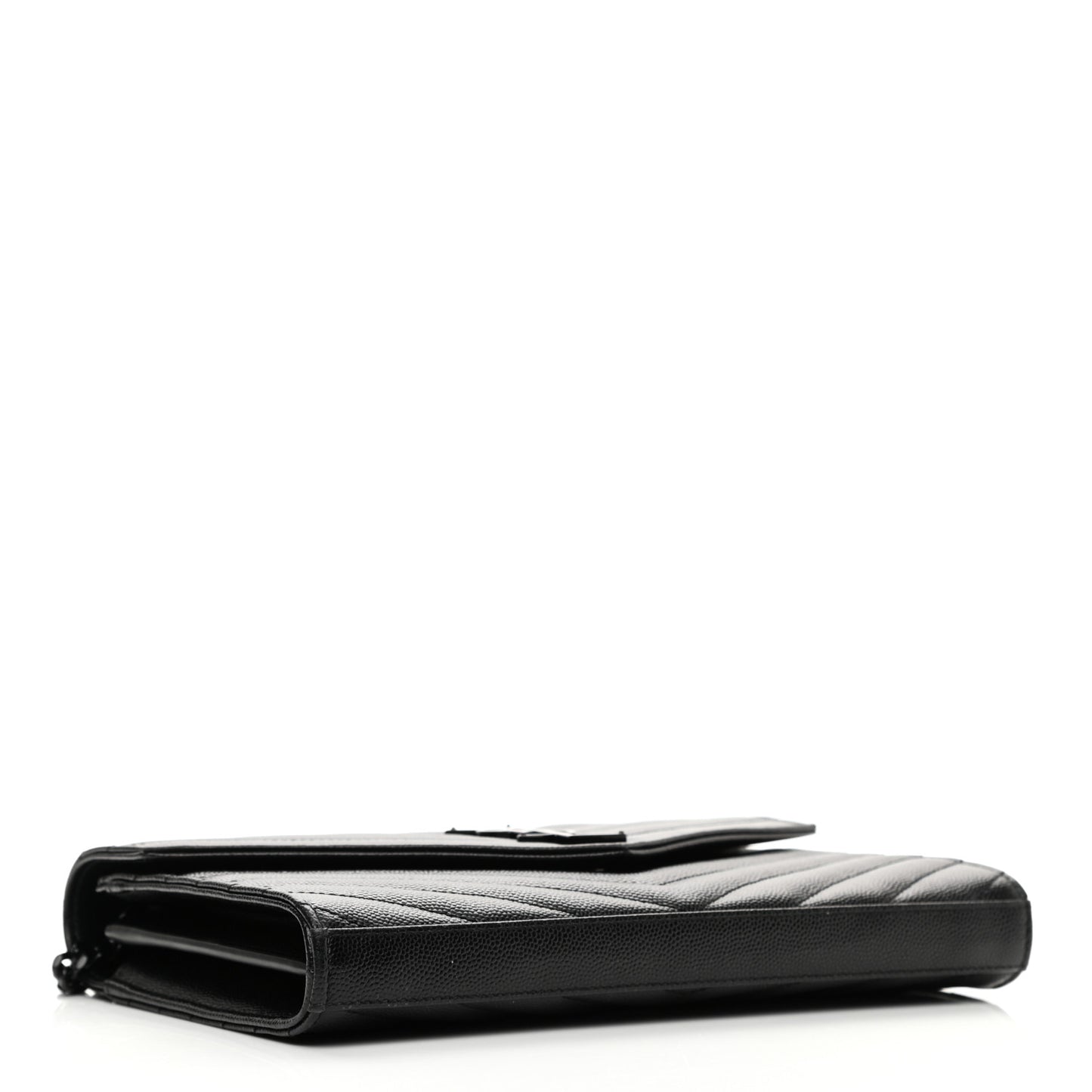 Grain De Poudre Matelasse Chevron Monogram Chain Wallet Black