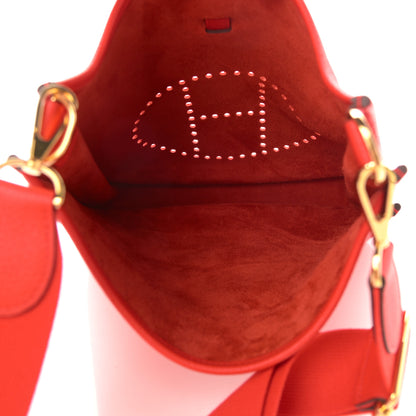 Hermes Taurillon Clemence Evelyne III PM Rouge De Coeur 5 of 11