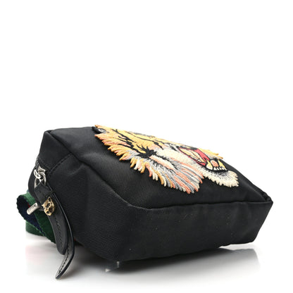Gucci Canvas Web Tiger Embroidered Messenger Bag Black 4 of 10