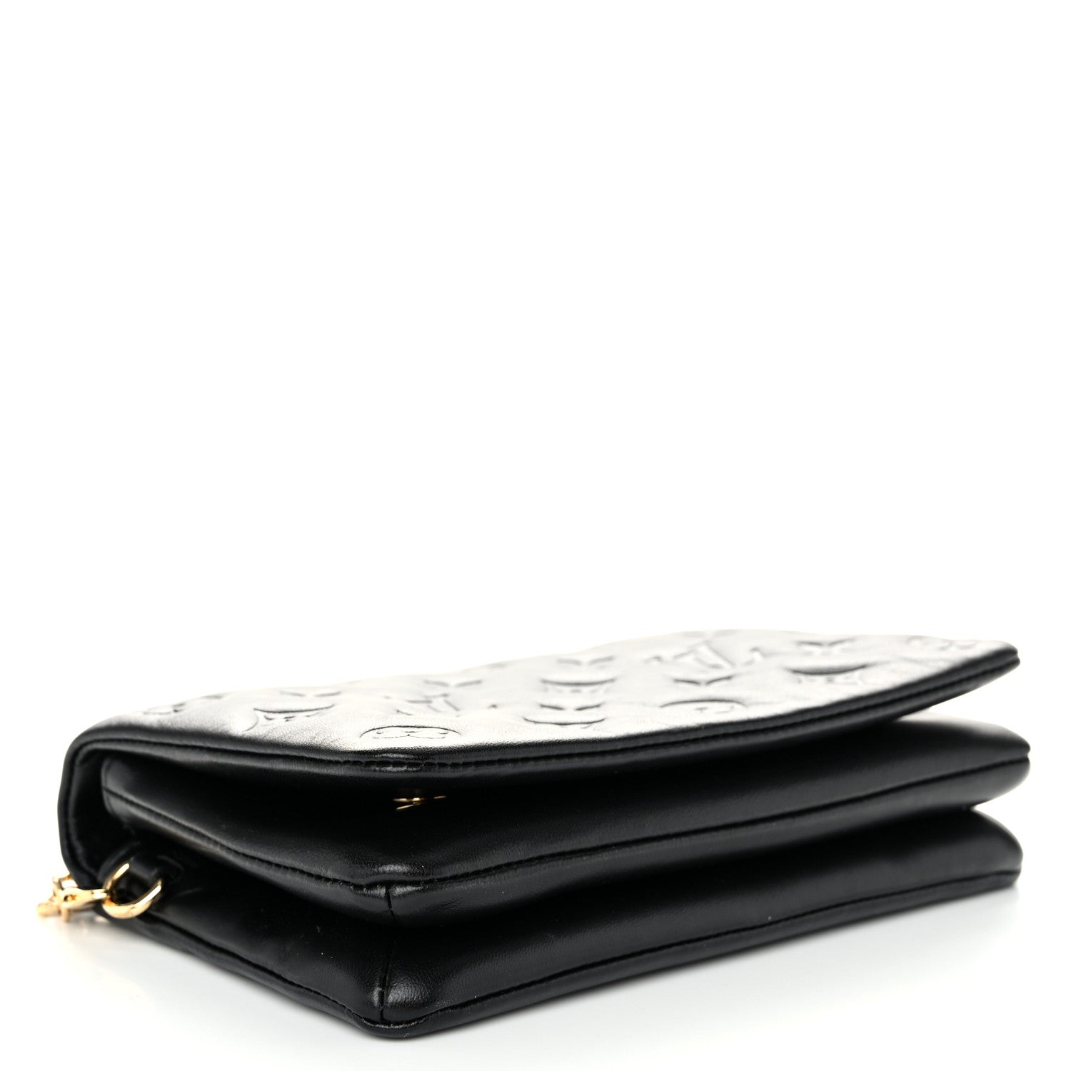 Louis Vuitton Lambskin Embossed Monogram Pochette Coussin Black 4 of 11