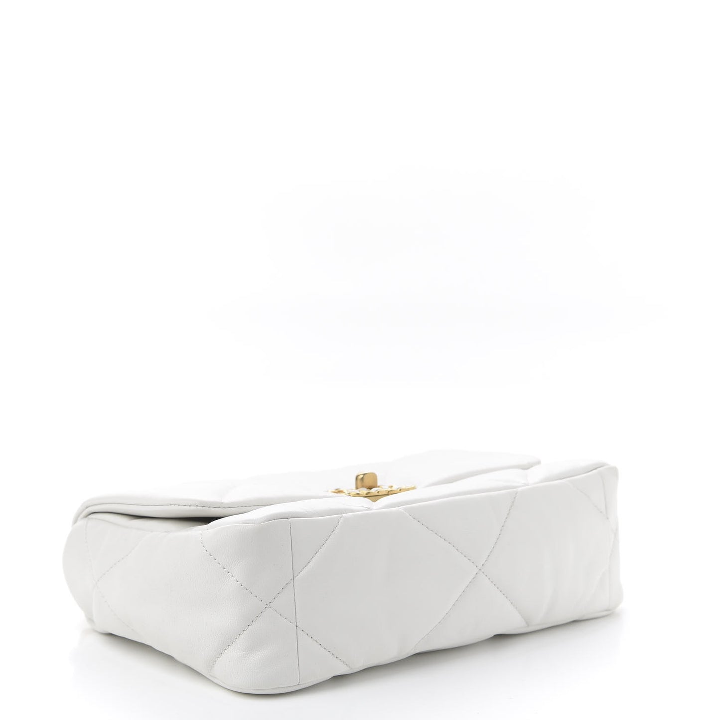 Goatskin Quilted Medium 19 Flap White