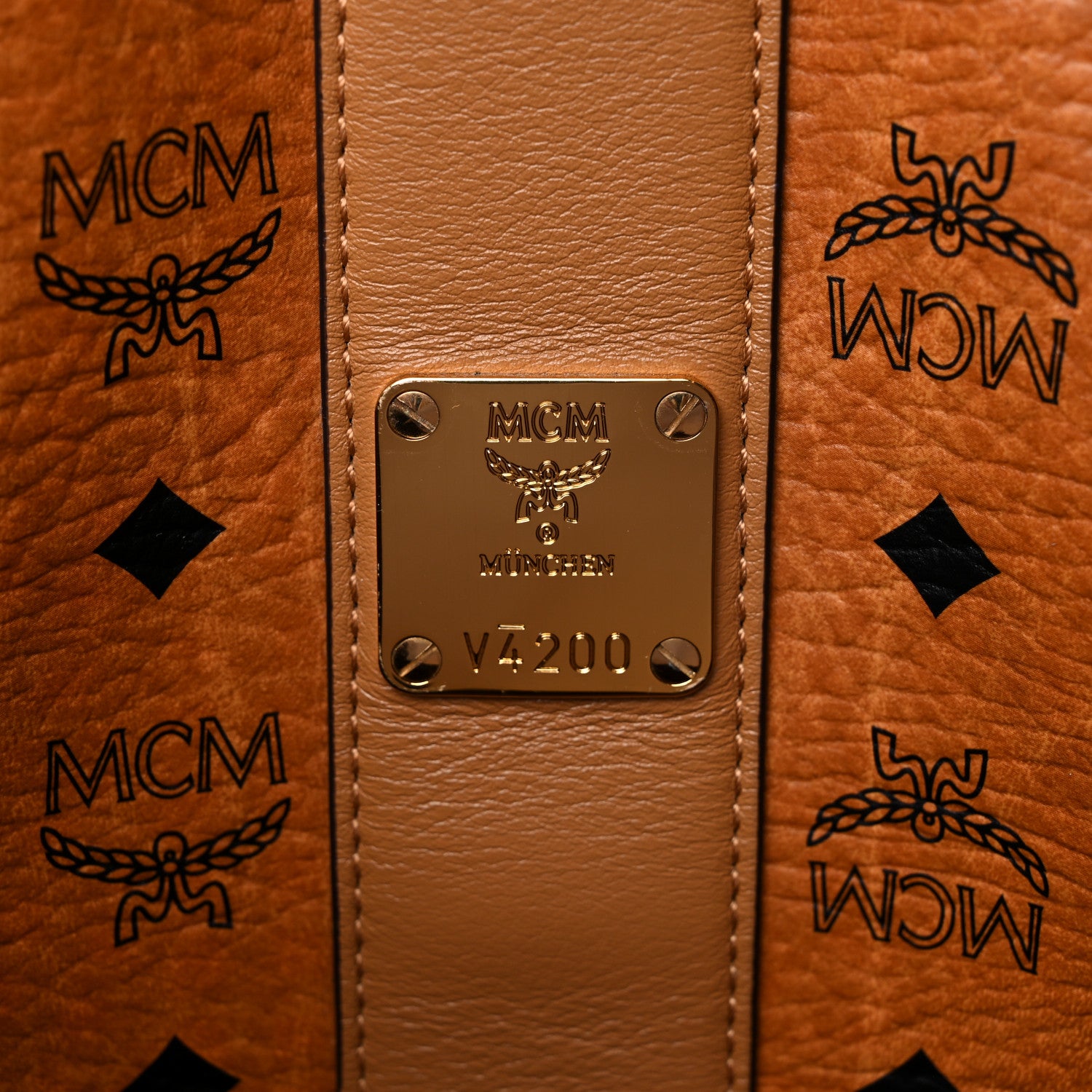 MCM Visetos Large Liz Reversible Shopper Tote Cognac 6 of 15