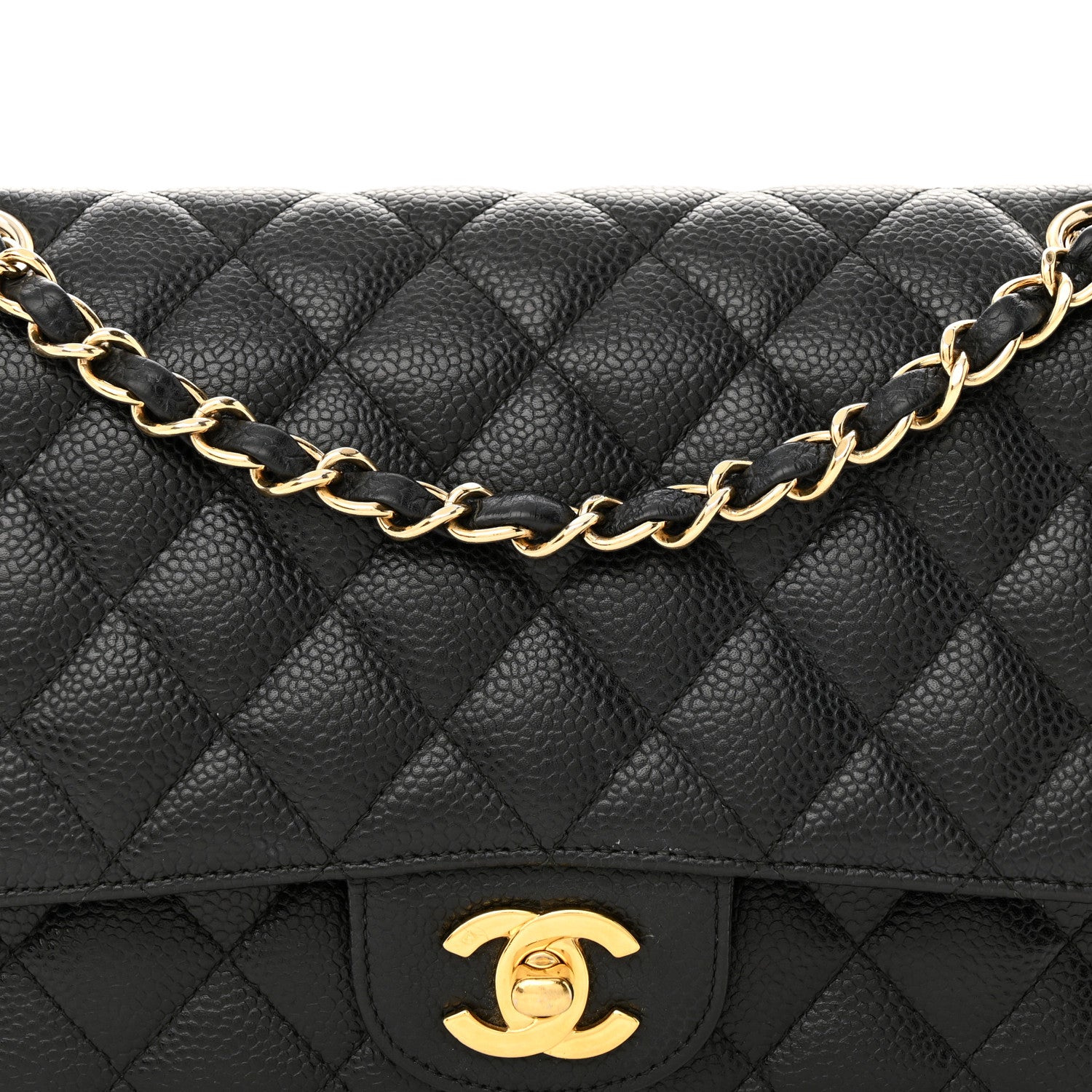 Chanel Caviar Quilted Medium Double Flap Black 8 of 14
