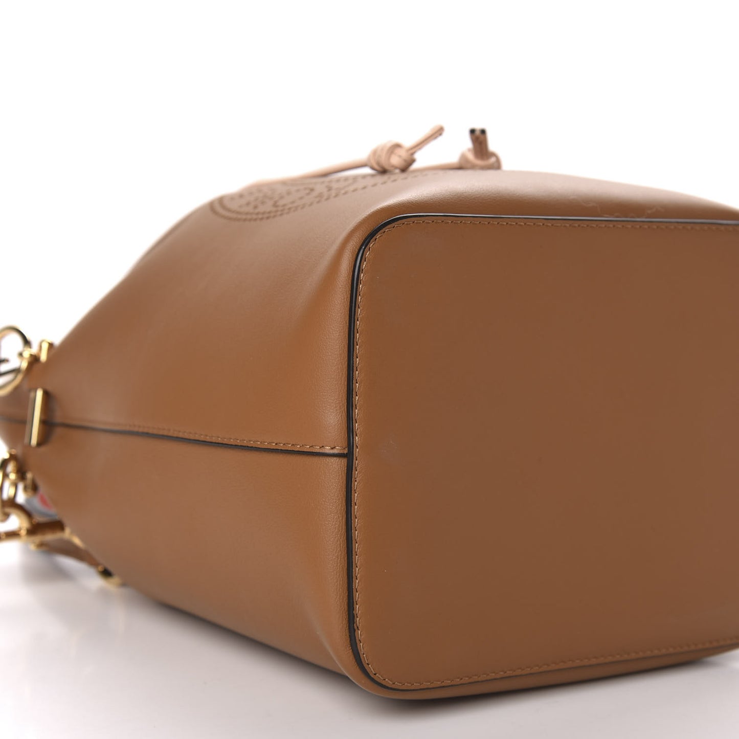 Vitello Grace F is Fendi Stamp Patch Perforated Small Mon Tresor Bucket Bag Nocciola