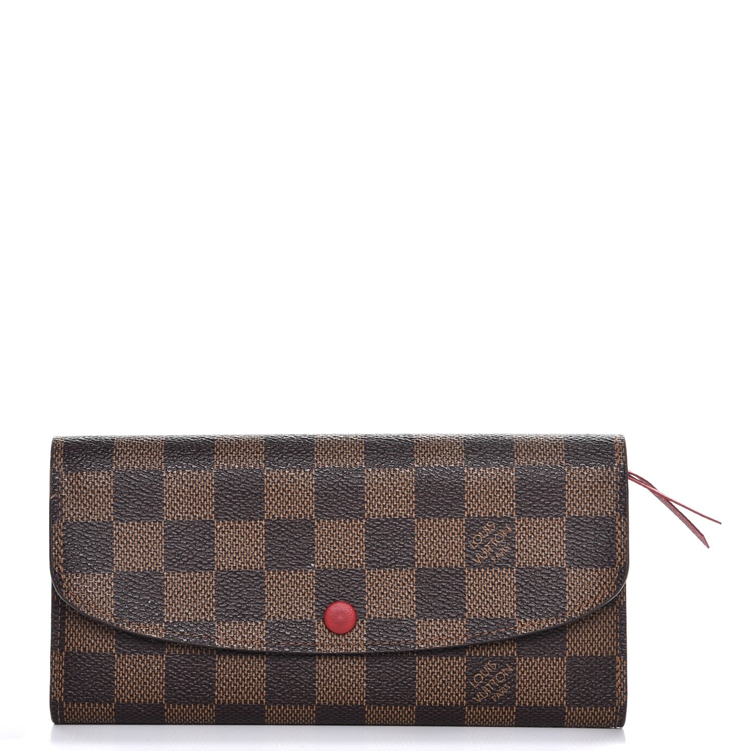 Louis Vuitton Damier Ebene Emilie Wallet Red 1 of 8