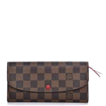 Louis Vuitton Damier Ebene Emilie Wallet Red 1 of 8