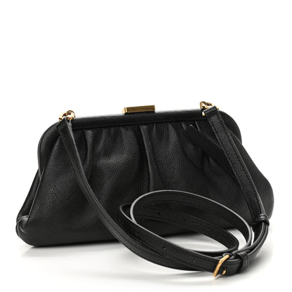 Balenciaga Grained Calfskin Logo Cloud Clutch XS Black 3 of 11