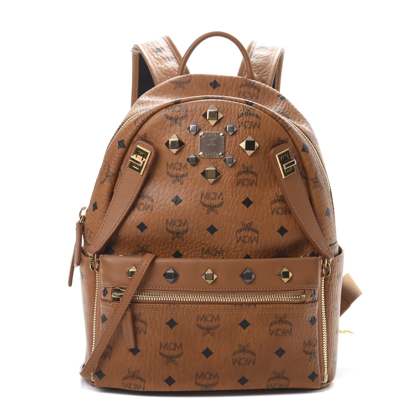 Visetos Studded Small Dual Stark Backpack Cognac