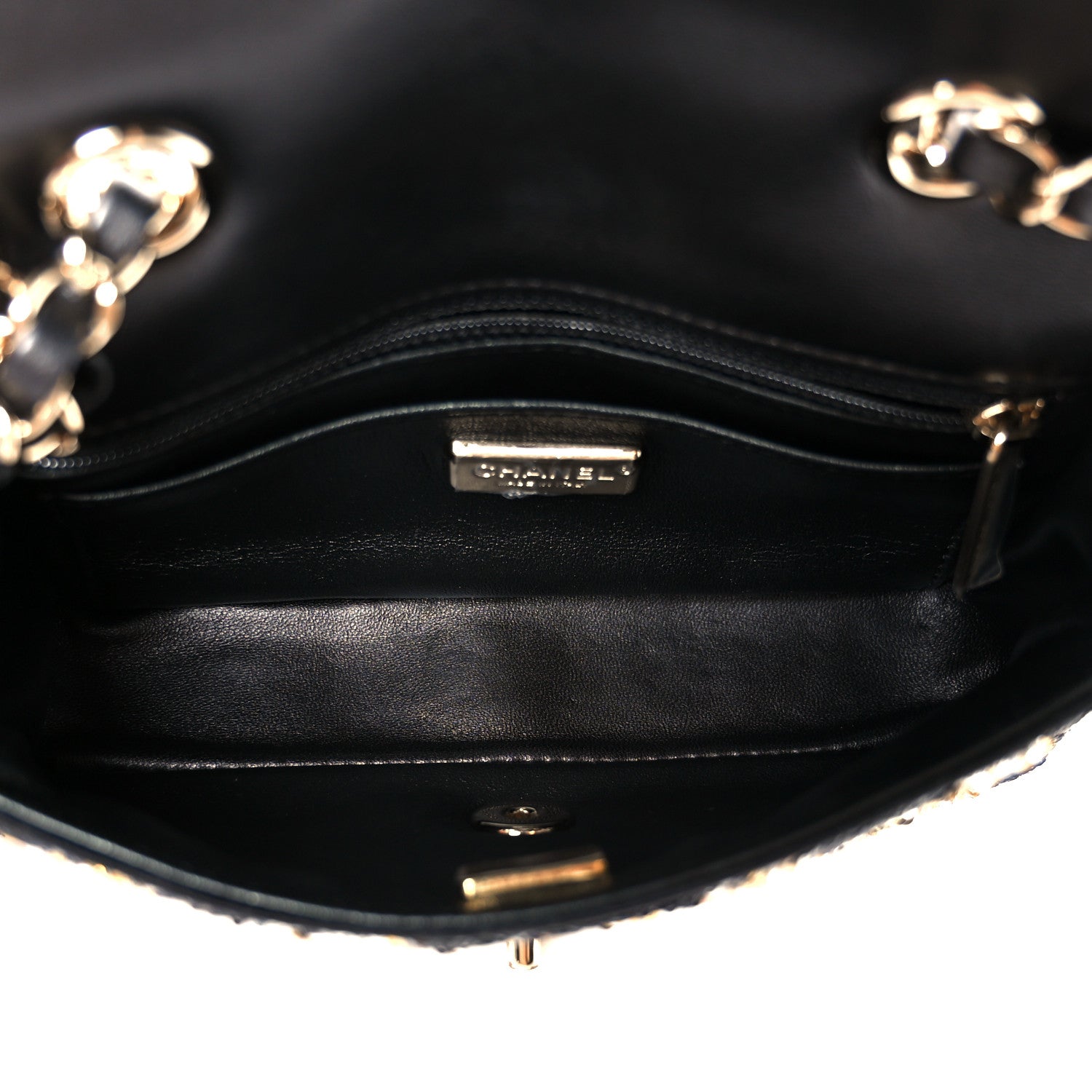 Chanel Sequin Mini Rectangular Flap Gold Silver 5 of 11