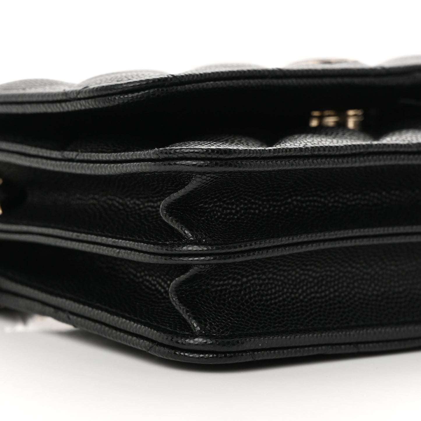 Caviar Quilted Mini Wallet On Chain WOC Black