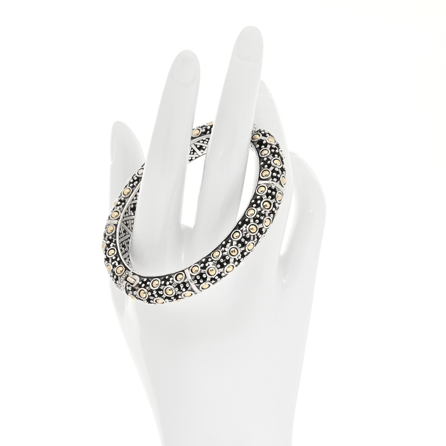 John Hardy Sterling Silver 18K Yellow Gold Jaisalmer Bangle Bracelet 2 of 5
