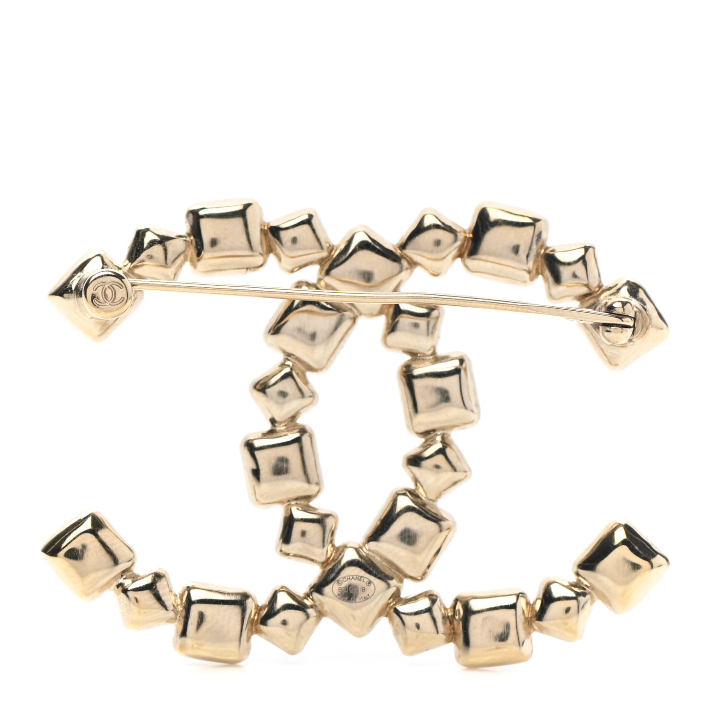 Baguette Crystal CC Brooch Gold