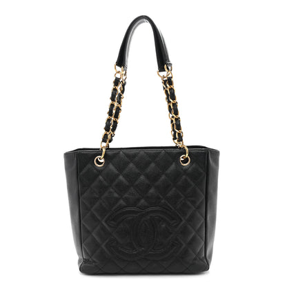 Chanel Caviar Quilted Petit Shopping Tote PST Black 1 of 14