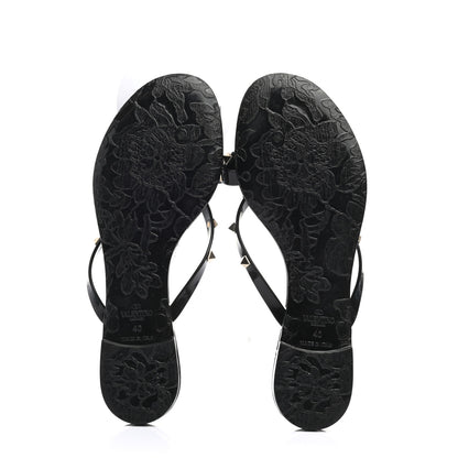 Valentino Garavani PVC Jelly Rockstud Bow Thong Sandals 40 Black 5 of 7