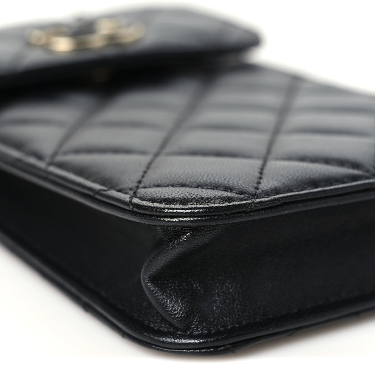 Chanel Lambskin Quilted Candy CC Phone Holder With Chain Black 10 of 12
