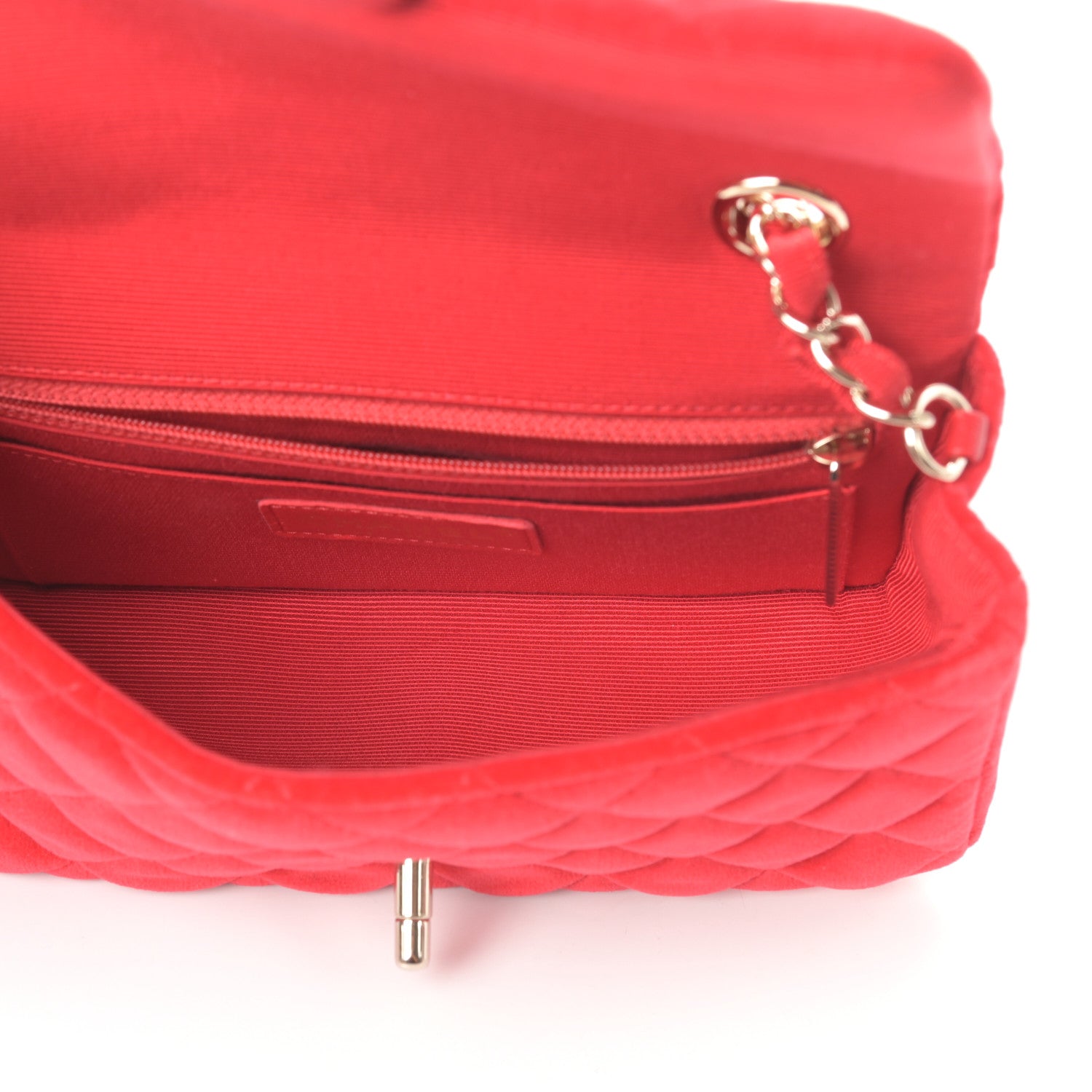 Chanel Velvet Quilted Mini Rectangular Flap Red 5 of 10