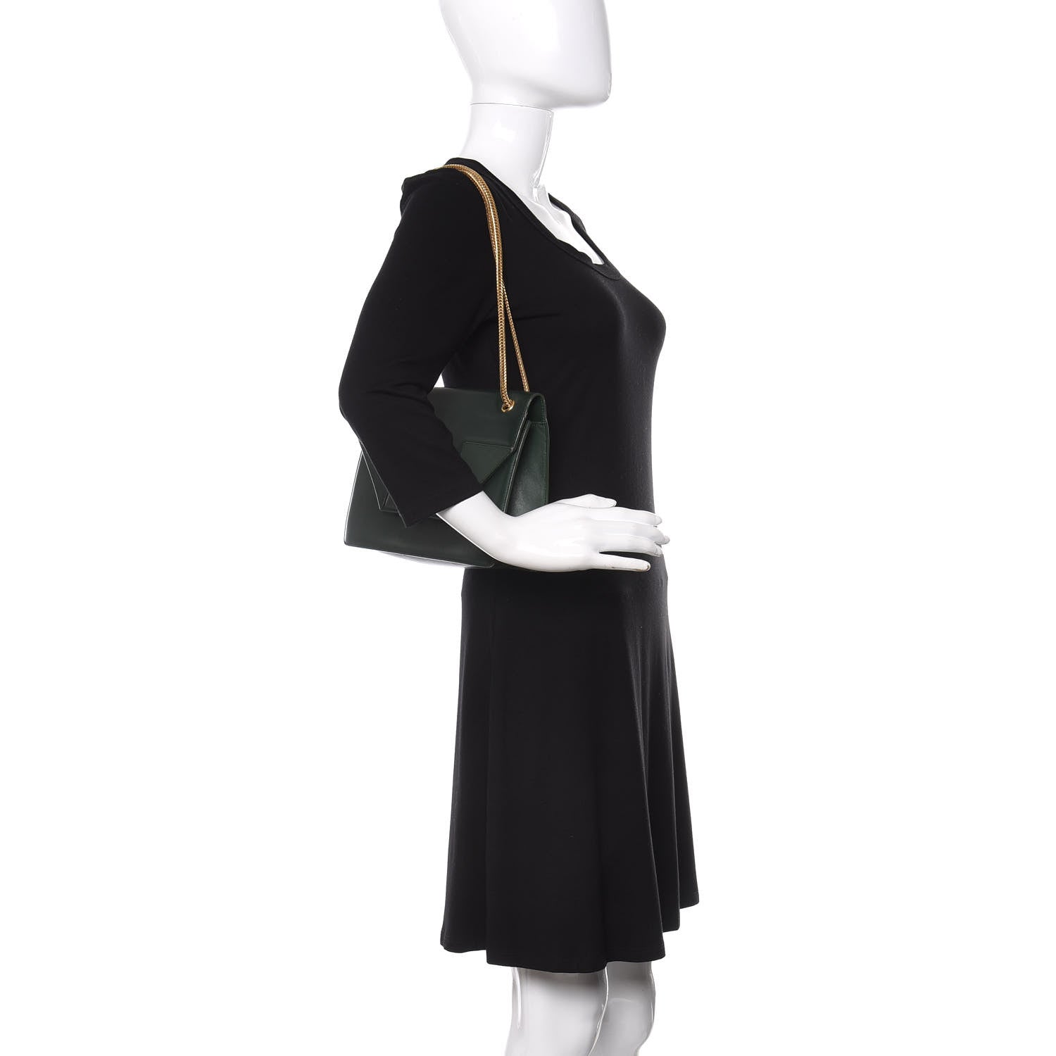 Saint Laurent Calfskin Medium Classic Betty Dark Green 2 of 18