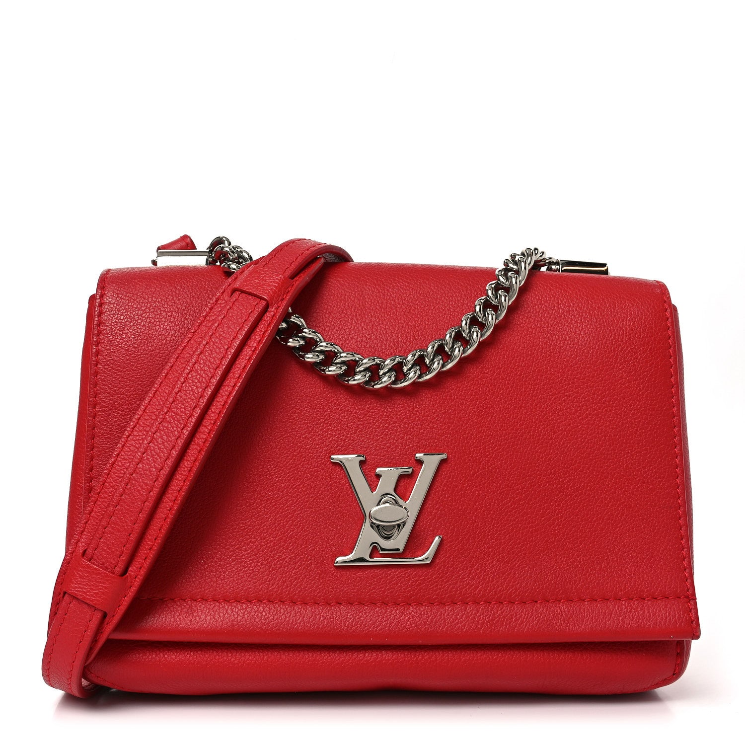 Louis Vuitton Calfskin Lockme II Chain Bag BB Rubis 1 of 9