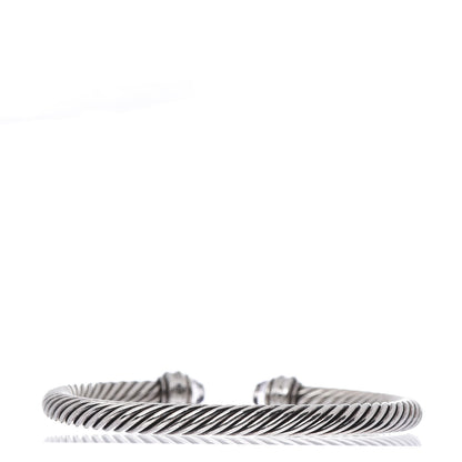 David Yurman Sterling Silver Diamond Amethyst 5mm Cable Classics Princess Bracelet 3 of 4