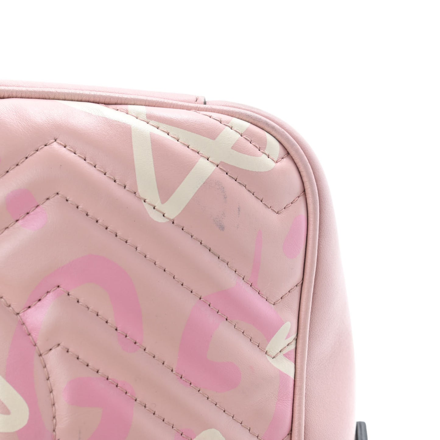 Calfskin Matelasse GucciGhost Medium GG Marmont Chain Shoulder Bag Perfect Pink Rosa Ivory